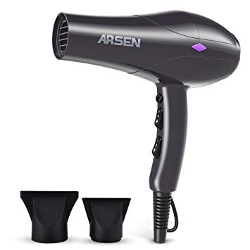 Arsen Pro 1875W Ionic Ceramic Hair Dryer, Salon Grade Fast Drying Hairdryer with Cool Shot Function and Powerful AC Motor (Pearl Gray)