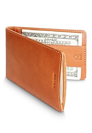 HUSKK Ultra Slim Bifold Leather Wallet - Top Quality Leather - Up to 8 Cards