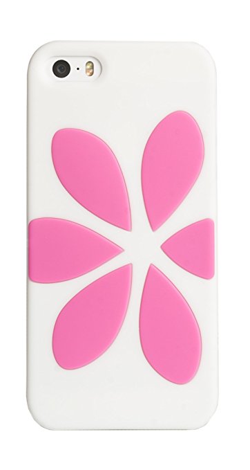 Agent18 P5FV/WC x FlowerVest Cover for Apple iPhone 5 - 1 Pack - Retail Packaging - White/Pink