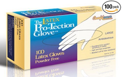 100 Disposable Latex Gloves, Powder Free Size X-large