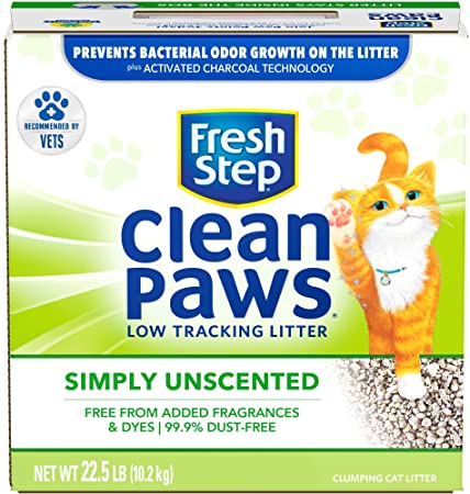 Fresh Step Clean Paws Simply Unscented Clumping Cat Litter, 22.5 lbs.