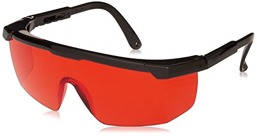 HDE Laser Eye Protection Safety Glasses for Green and Blue Lasers with Case (Red)