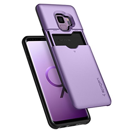 Spigen Slim Armor CS [Updated Version] Galaxy S9 Case with Slim Dual Layer Wallet Design and Card Slot Holder for Samsung Galaxy S9 (2018) - Lilac Purple