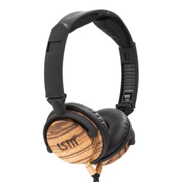 LSTN Fillmore Zebra Wood On-Ear Headphones w/ in-line Microphone, Volume Control