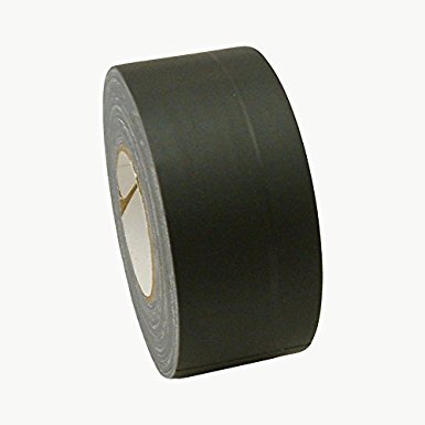 JVCC J90 Polyethylene Coated Cloth Low Gloss Gaffer-Style Duct Tape, 36 lbs/in Tensile Strength, 60 yards Length x 3" Width, Black