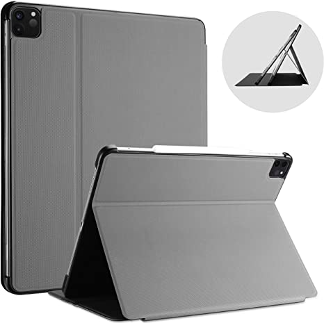 ProCase iPad Pro 11 Case 2nd Generation 2020 & 2018 [Support Apple Pencil 2 Charging], Slim Stand Protective Folio Case Smart Cover for iPad Pro 11 Inch 2020 2018 Release -Grey