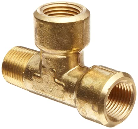 Anderson Metals - 06227-08 Brass Pipe Fitting, Forged Street Tee, 1/2" Female Pipe x 1/2" Male Pipe x 1/2" Female Pipe