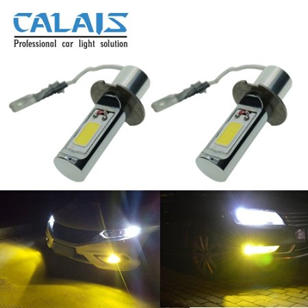 Calais Extremely Bright Golden Color COB Chips H3 30W 1200LM LED Fog Light Bulbs Plug-n-Play(pack of 2)