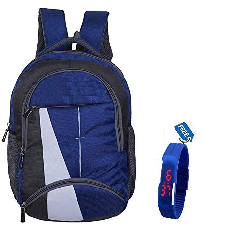BLUTECH Polyester 36L Laptop Backpack with Watch (Blue, 6546216)
