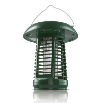 NK63 Solar-Powered UV Bug Zapper Insect Killer and LED Garden Lamp Included UL Adapter