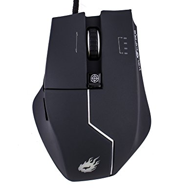 Velocifire V9 Ergonomic Gaming Mouse 9800 Laser Sensor Programmable RGB Wired Mouse Black