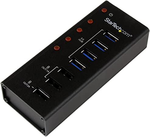 StarTech.com 7 Port USB 3.0 Charging Hub - 4 x USB-A, 3 x USB-A Dedicated Charging Ports - Powered Mountable USB Charging Station (ST4300U3C3)