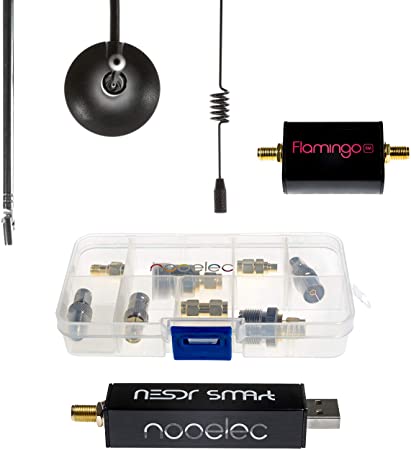 NESDR Smart v4 RTL-SDR Essentials Starter Kit - Includes Everything to Start with Software Defined Radio Including Premium SDR, Flamingo FM Bandstop Filter, 3 Antennas, 10 Adapters & Case