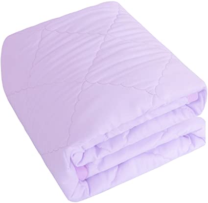 NTBAY Microfiber Toddler Quilt, Lightweight and Warm Solid Color Crib Quilted Comforter, 39 x 47 inches, Light Purple