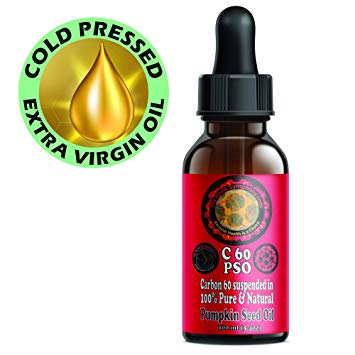 C60 Oil | 100 ml 99.95% Pure Vacuum Oven Dried C60 | Research Grade Carbon 60 in Organic Pumpkin Seed Oil | Created in Small Batch Runs | Shipped in Amber Glass Bottle for Freshness by Body Symphony