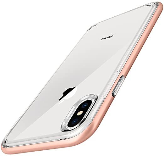 Spigen Neo Hybrid Crystal Works with Apple iPhone X Case (2017) - Blush Gold