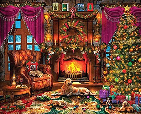 Springbok Puzzles - Cozy Christmas - 1000 Piece Jigsaw Puzzle - Large 24 Inches by 30 Inches Puzzle - Made in USA - Unique Cut Interlocking Pieces