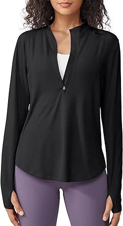 G4Free Womens UPF 50  Sun Shirts Lightweight Golf Shirts Quick Dry Half Zip Workout Tops Running Hiking