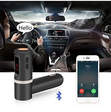 MFEEL BC08 High Performance Digital Wireless Bluetooth Fm Transmitterin-car Bluetooth Receiverfm Radio Stereo Adaptercar Mp3 Player with Bluetooth Handsfree Calling and USB Charging Port Up to 2A