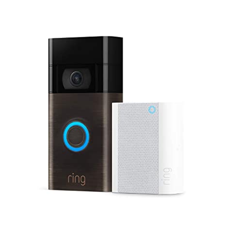 Ring Video Doorbell (Venetian Bronze) bundle with Ring Chime (2020 release)