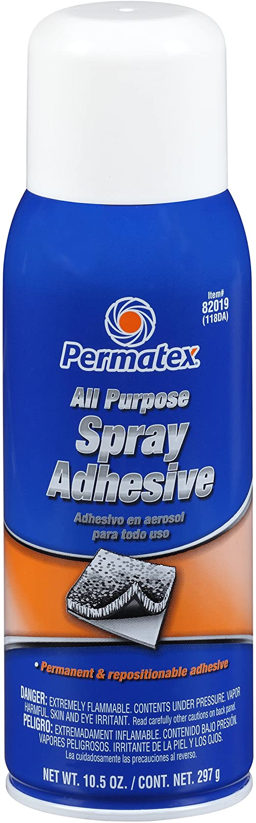 Permatex 82019 All Purpose Spray Adhesive, 10.5 oz. net Aerosol Can