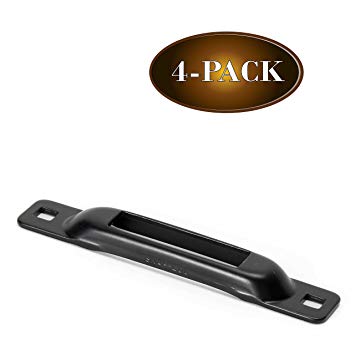 4 E-Track Single Slot TieDowns | Mini Powder-Coated Steel Anchor Tie-Down Slots for ETrack Ratchet/Cam Straps | Secure Motorcycles, Cargo Loads, Bikes in Trailers, Pickups, Vans, Trucks