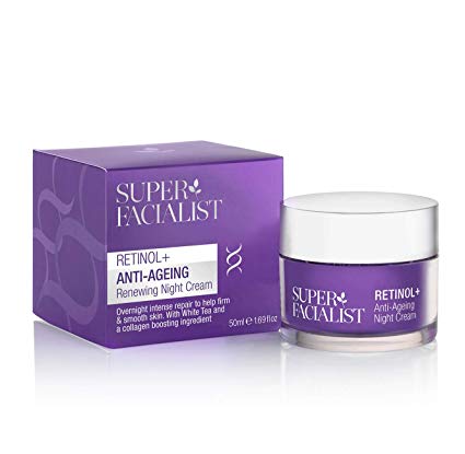 Super Facialist Retinol   Anti-Ageing Night Cream. Womens Overnight Face Cream Reduces Fine Line   Wrinkles. Deeply Moisturises with Hylauronic Acid & Collagen Boosting Active ingredients 50 ml