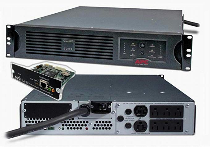 APC SUA2200R2X180 (SUA2200RM2U) RACKMOUNT SMART-UPS 2200VA 1980W 120V USB AP9617 - NEW BATTERIES