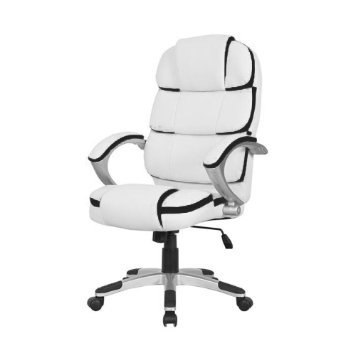 BTM New Office Chair Mesh Lumbar Support Chair Office Chair Computer Gaming Chair Reclining Chair Ergonomic Chair (White)