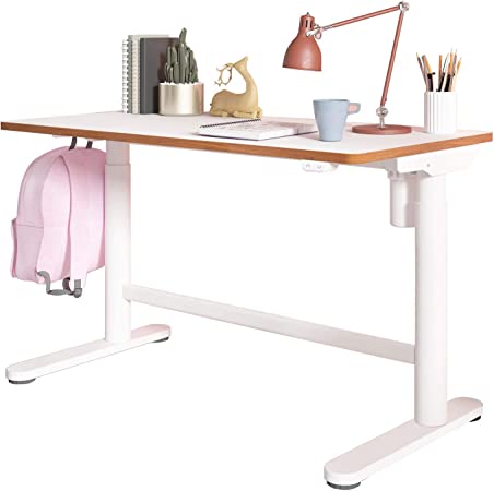 SANODESK Höhenverstellbarer Kinderschreibtisch/ergonomischer Schreibtisch - 100×60 SD1 (ohne Stuhl, Weiß)