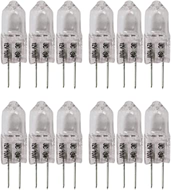 12 pcs Halogen JC Type Light Bulb G4 Base 12V 10W Watt