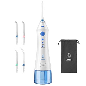 Lavany Portable Water Flosser Rechargeable Oral Irrigator IPX6 Cordless 220 ml Dental Flosser with 3 Modes, Ideal for Braces People or Family Travel