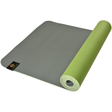 Dusky Leaf TPE Eco Yoga Mat - Avocado Green/Rock Gray