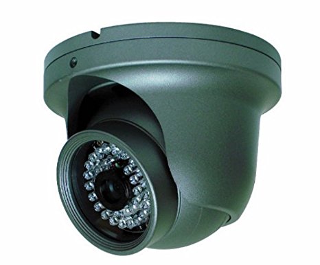 Clover Electronics HDC100 Super High-Resolution Indoor/Outdoor Night Vision Turret Security Camera - Small (Dark Grey)