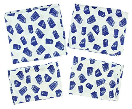 Doctor Who Tardis All Over Print Queen Size Sheet Set