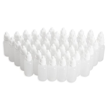 Eforcase 5mL(ml) bottle of eye drops essential oil dropper bottle small plastic bottles of liquid , 50 Pack