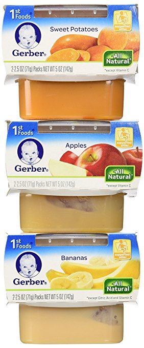 Gerber 1st Foods Assorted Fruits and Vegetables, 18 - 2.5 Ounce Packs