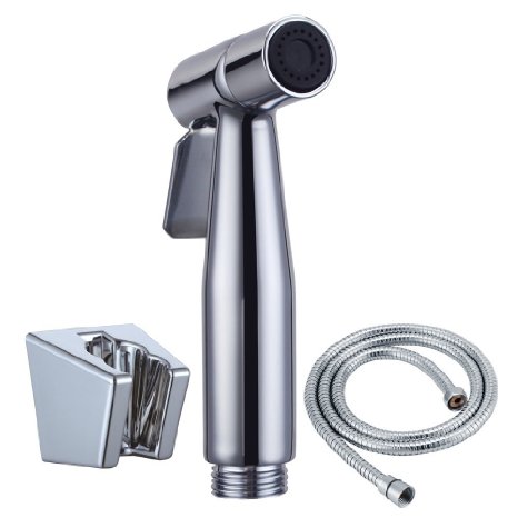 KES LP950 Toilet Hand Held Bidet Shattaf with Hose and Bracket Holder SUS304 Stainless Steel, Polished Finish