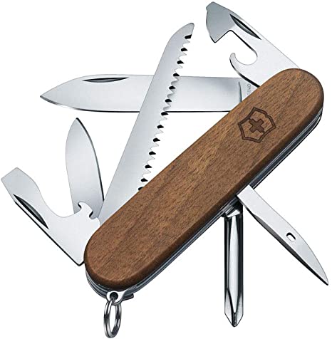 Victorinox Swiss Army Hiker Pocket Knife Multi-Tool - Walnut Wood