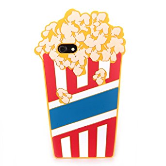3D Soft Silicone Pop-Corn Case Back Covers for Apple iPhone 6  / iPhone 6s Plus Large Size 5.5" Screen Protective Fancy Fresh Chic Cute Lovely Cool Design for Girls Teens Kids Women (Pop Corn)