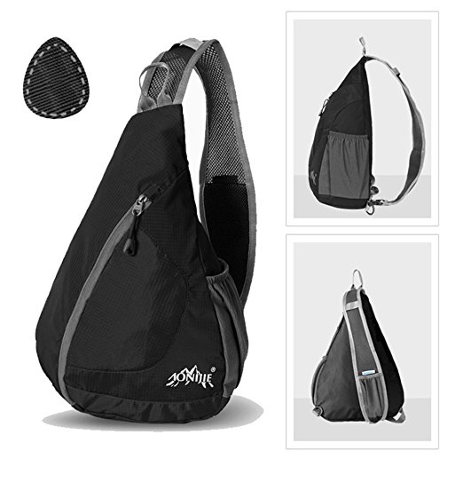 Packable Shoulder Backpack, GOLDSTAR Lightweight Foldable Shoulder Backpack Sling Chest Crossbody Bags Pack for Men Women Outdoor Sports, Cycling, Hiking, Camping