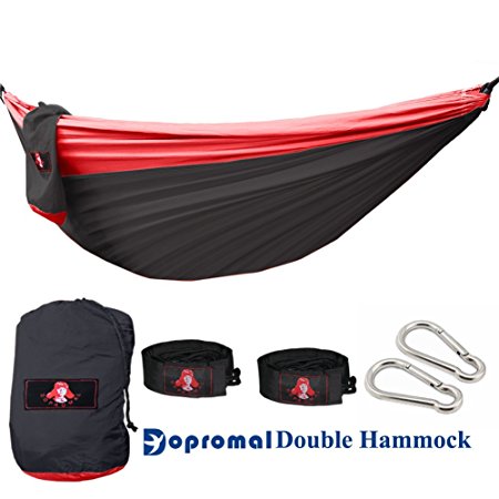 Camping Hammock- Easy Hanging Double Hammock with Tree Straps&Carabiners, 600lbs By Dopromal