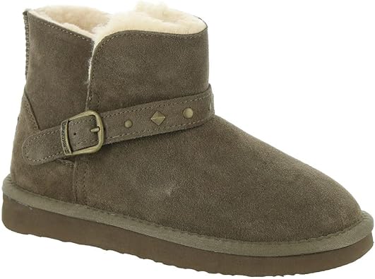Bearpaw Womens Jade Suede Pull On Shearling Boots