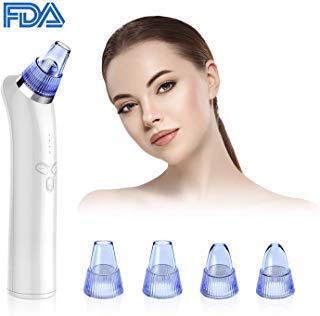 Blackhead Remover Pore Vacuum, COOFO Pore cleaner Blackhead Vacuum Electric Pimple Extractor with 4 Replaceable Suction Heads for Women and Men Nose Blackhead Whitehead Remover