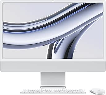 Apple 2023 iMac All-in-One Desktop Computer with M3 chip: 8-core CPU, 10-core GPU, 24-inch Retina Display, 8GB Unified Memory, 256GB SSD Storage, Matching Accessories. Works with iPhone/iPad; Silver