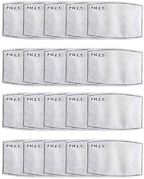 N95 Face Mask Filters 20 Pack, PM2.5 Activated Carbon Filter Breathing Insert Mask Mouth