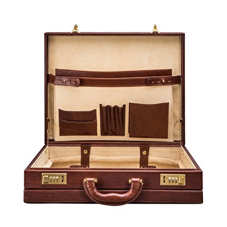 Maxwell Scott Personalized Luxury Lawyers Attache Case (The Strada) - One Size