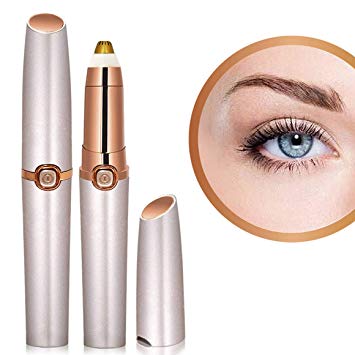 Eyebrow Hair Remover Eyebrow Trimmer for Women Electric Painless Ficial Hair Remover Rose Gold(Battery NOT Included)