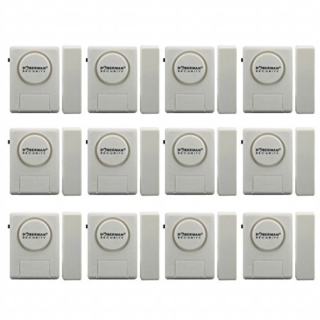 Doberman Security SE-0137 Home Security Window/Door Alarm Kit, 12 Pack (White)