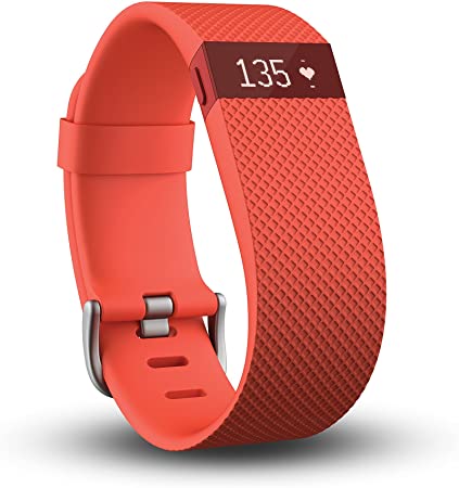 Fitbit Charge HR Wireless Activity Wristband, Tangerine, Large